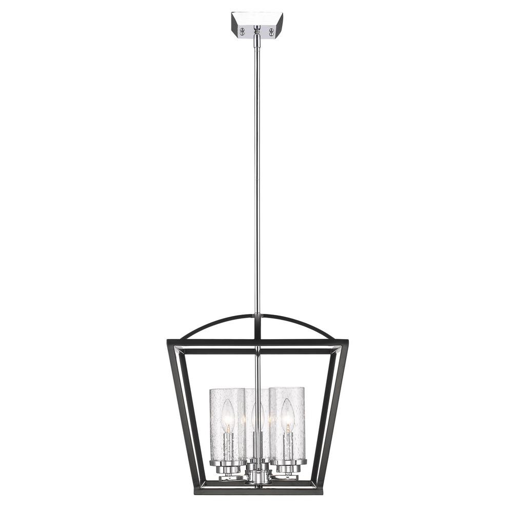Golden Lighting Mercer 3 Light Black Pendant 4309 3p Blk Sd The Mercer 3 Light Black Pendant