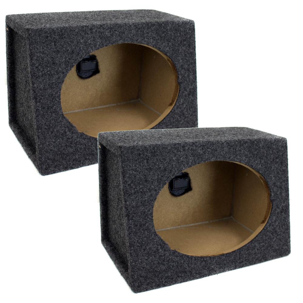 Angled Style 6 in. x 9 in. Car Audio Speaker Box Enclosures, 2 Speakers ...