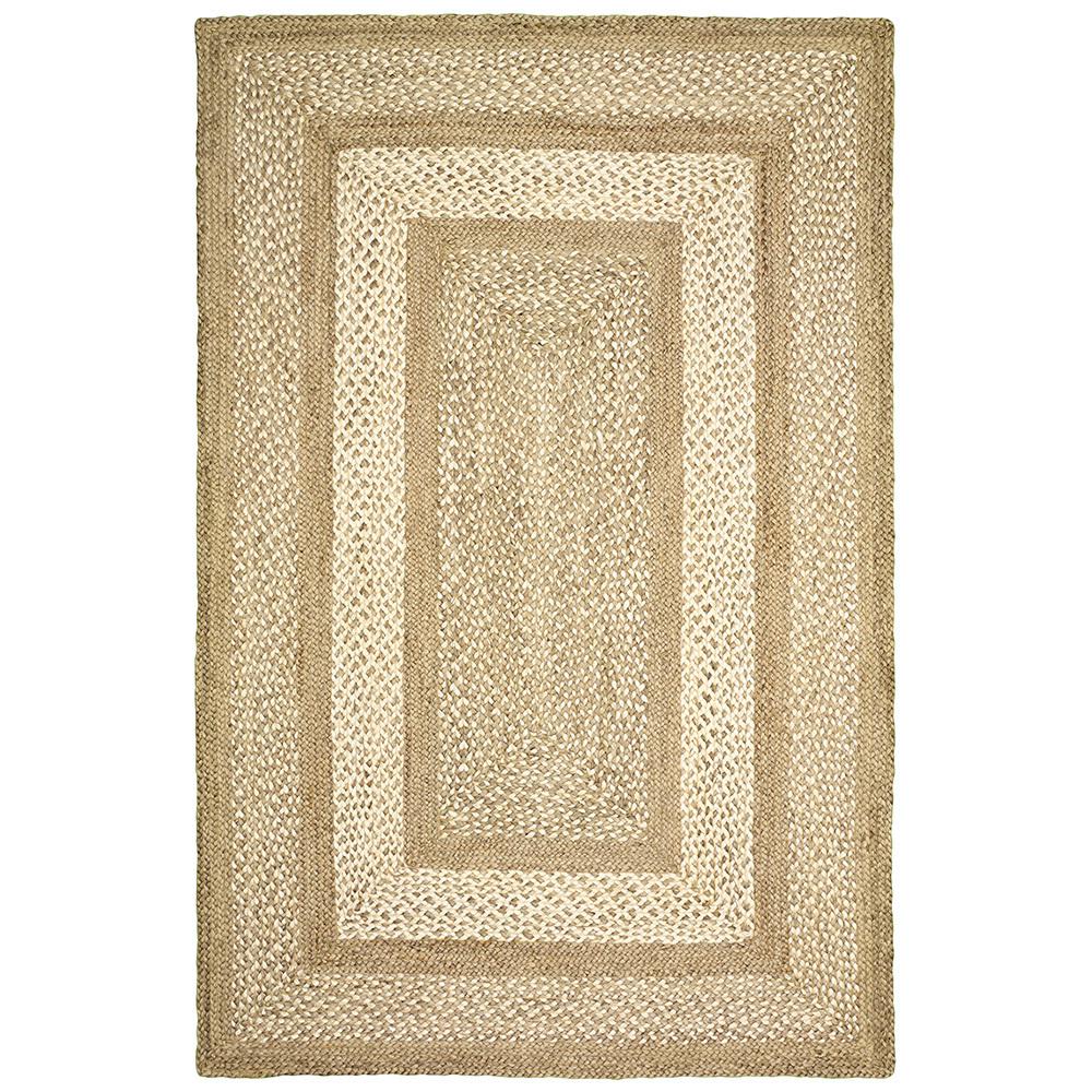 nuLOOM Hand Braided Jute Leather Kelli Gray 5 ft. x 8 ft. Area Rug