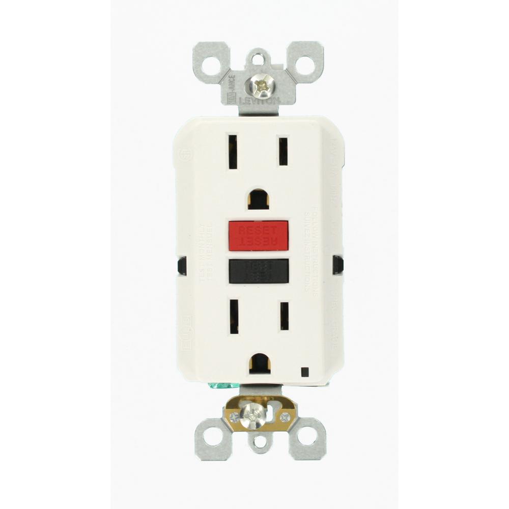 gfci outlet electrical duplex leviton amp slim test 15a grounding circuit self receptacles faulty 0rw r72 breaker smartlockpro depot outlets