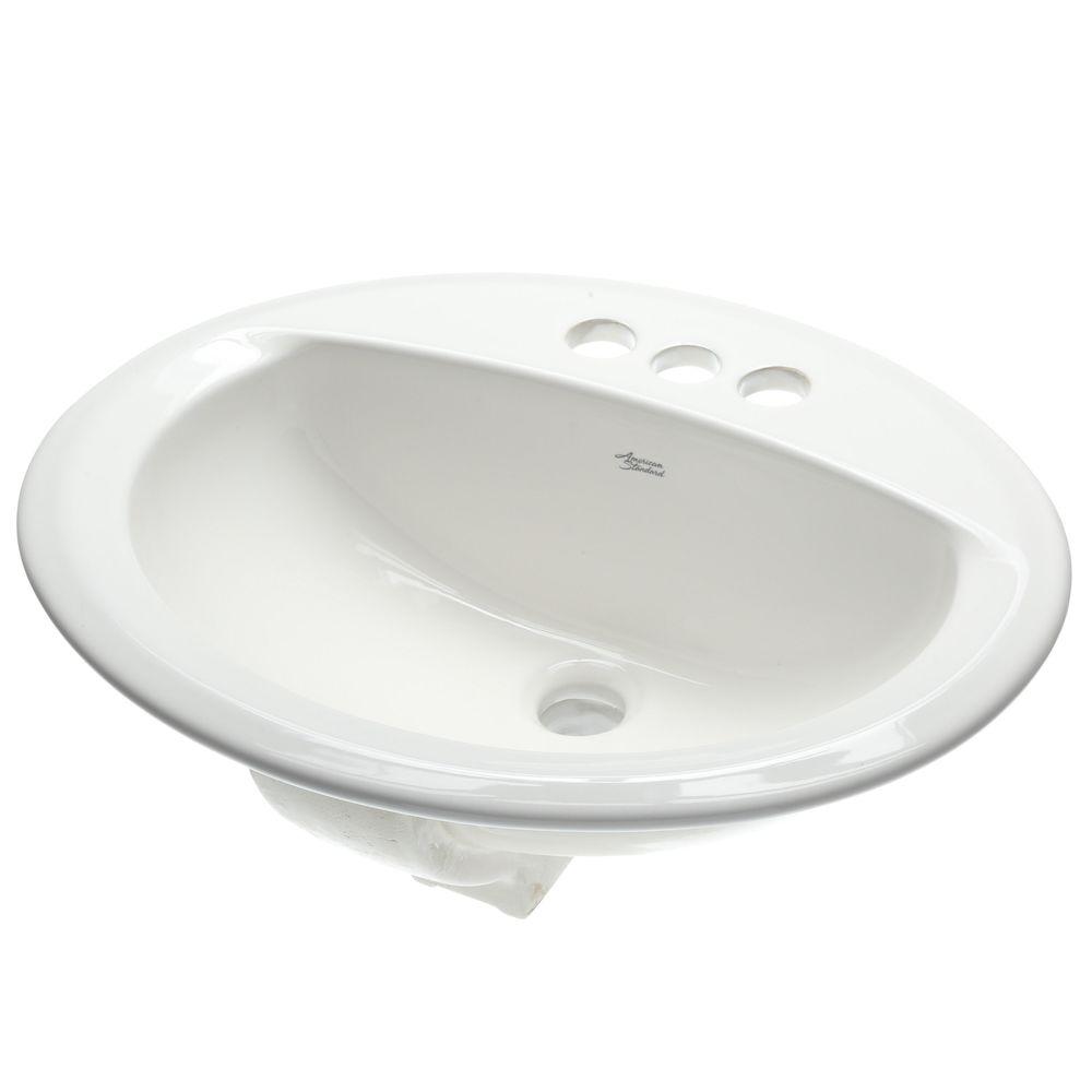 American Standard Aqualyn Self Rimming Drop In Bathroom Sink In White