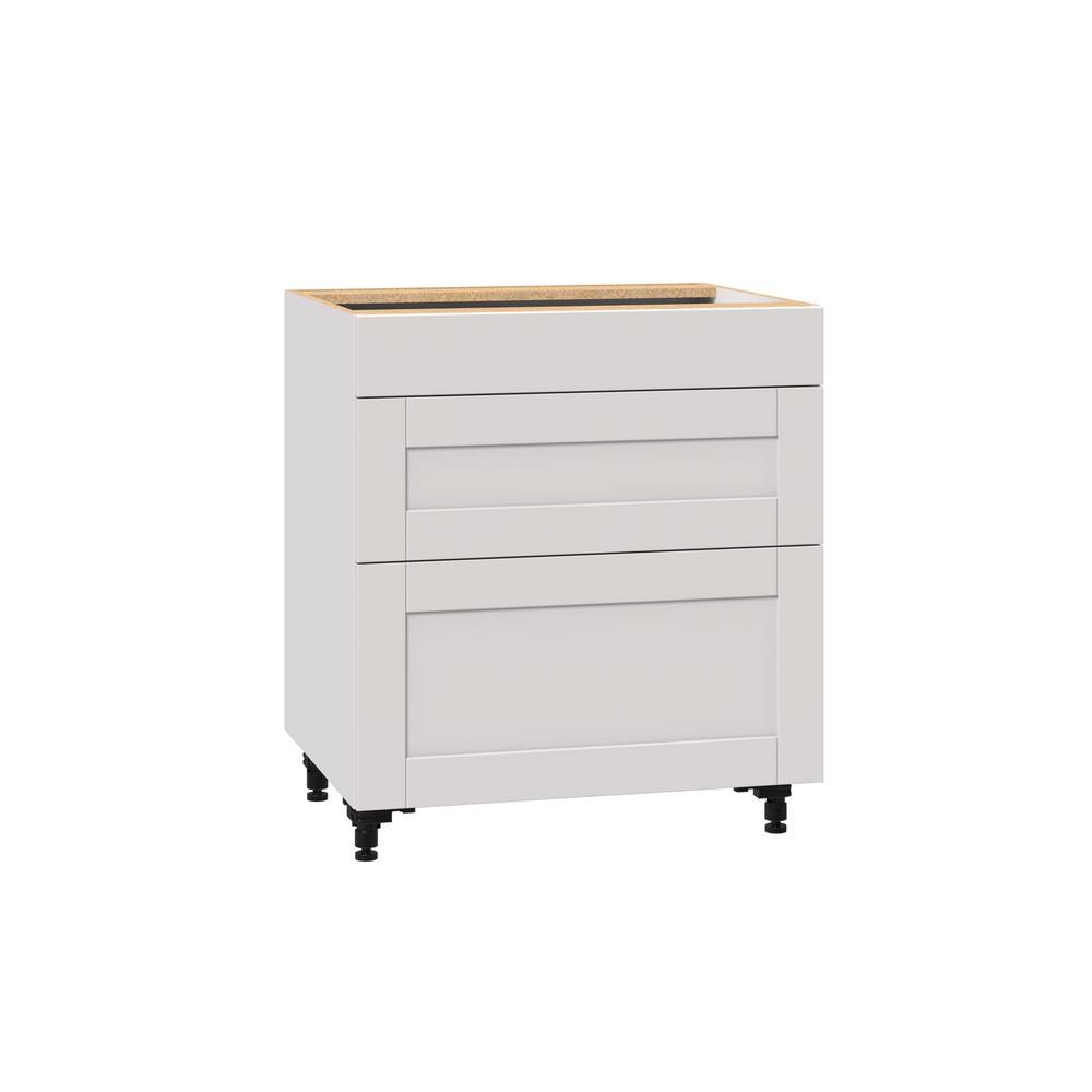 J Collection Shaker Assembled 30x34 5x24 In 3 Drawer Base Cabinet