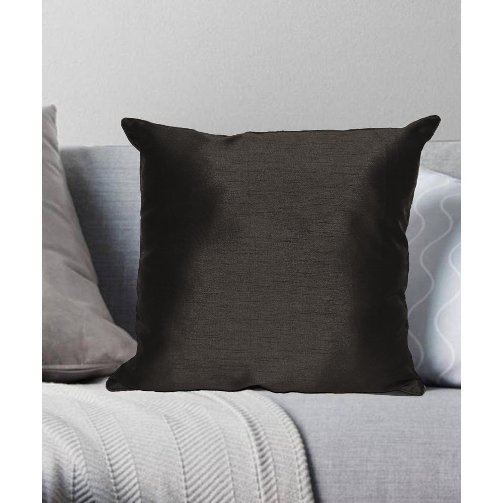 Faux Silk Black Solid Faux Silk Polyester 18 In X 18 In Throw