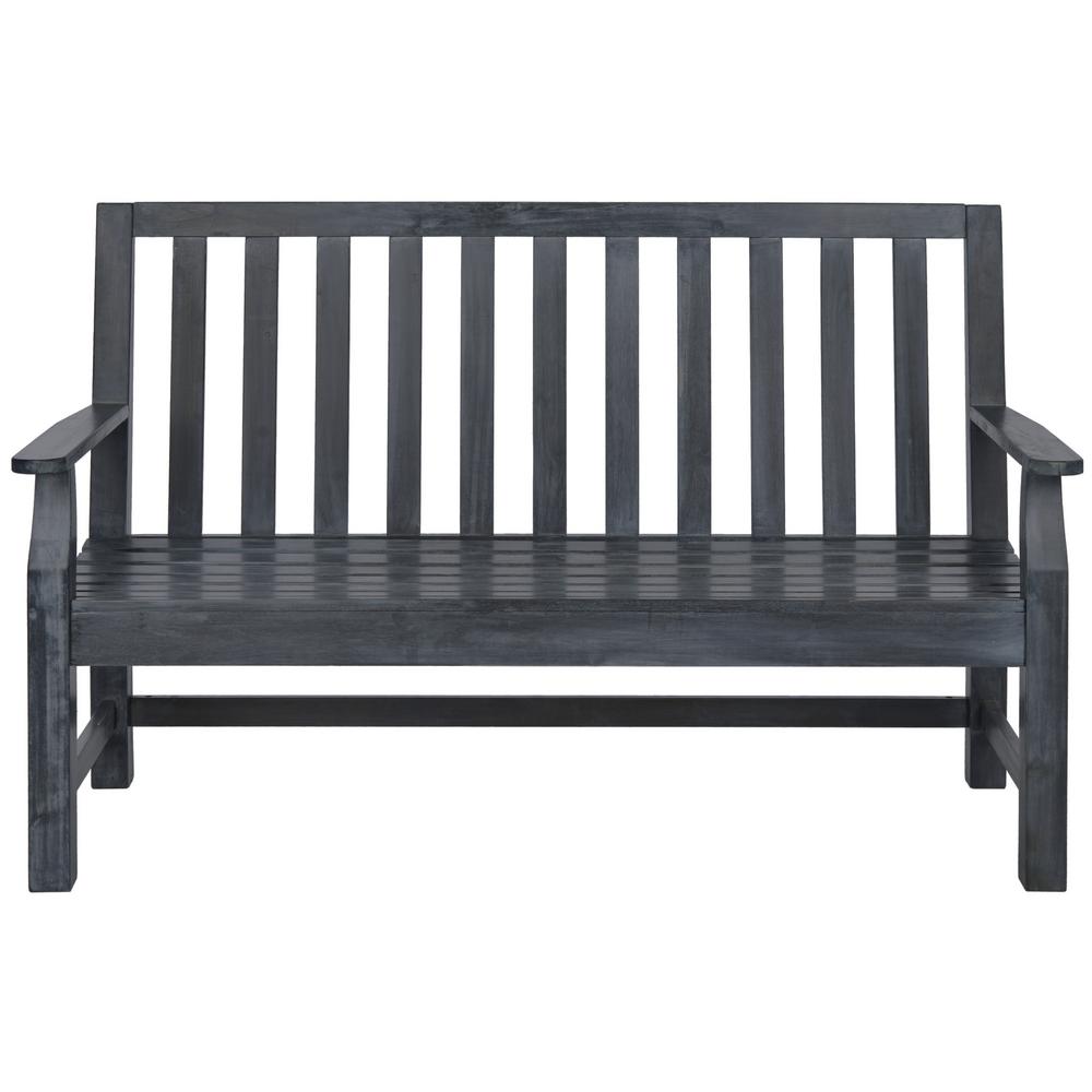 Safavieh Indaka Ash Grey Acacia Patio Bench Pat6703a The Home Depot