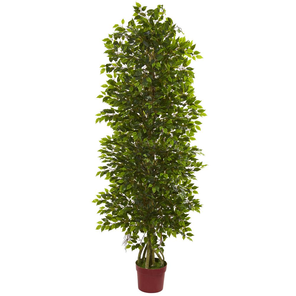 Artificial Plants Flowers Home Decor The Depot 4 Tier Uv Resistant Indoor Outdoor Mini Ficus Artificial Tree