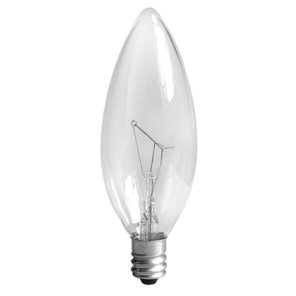 Ge 25 Watt Incandescent B10 Bc Blunt Tip Decorative Candelabra Ge 25 Watt Incandescent B10 Bc Blunt Tip Decorative Candelabra Base Crystal Clear Light Bulb
