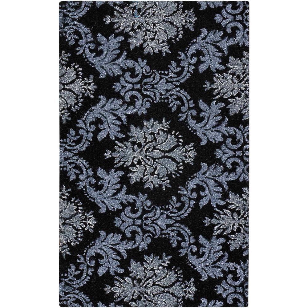 Mina Victory Glitter Damask Black Silver 2 Ft X 3 Area Rug Glitter Damask Black Silver 2 Ft X 3 Area Rug