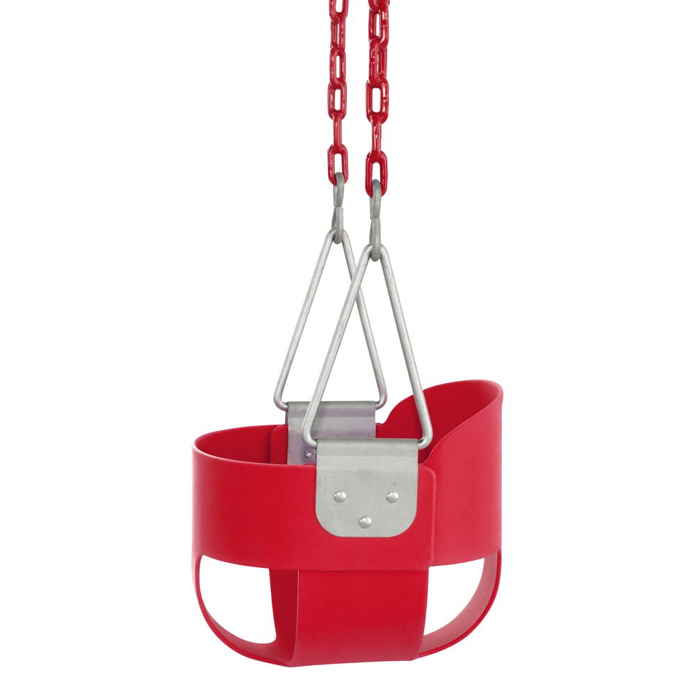 red baby swing