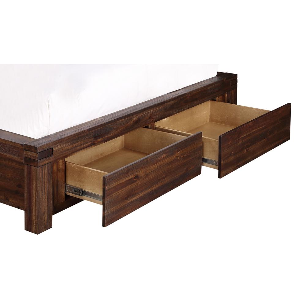 Modus Furniture Meadow Medium Wood Brick Brown With 2 Footboard Drawers Queen Storage Bed 3f41d5 The Home Depot