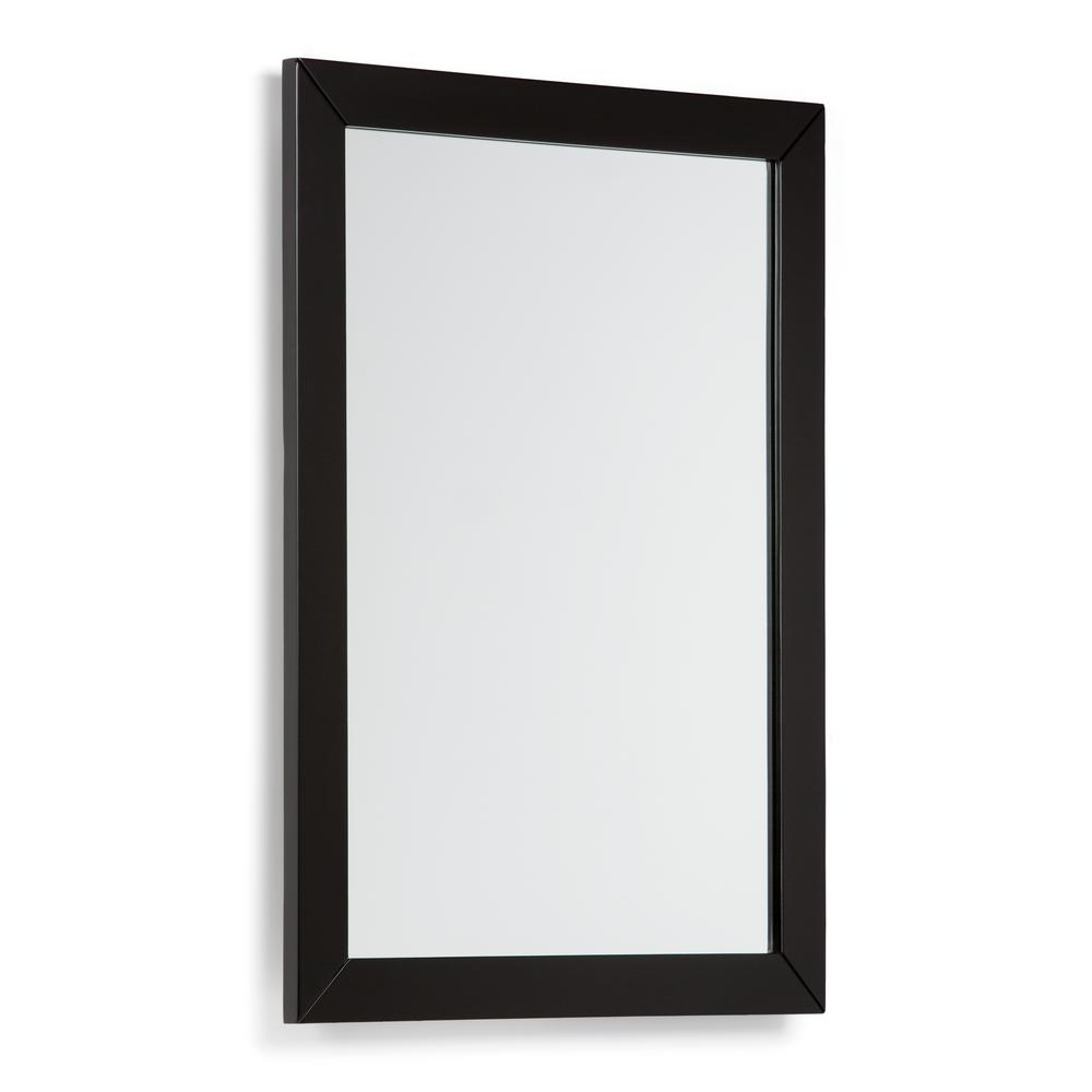 Simpli Home Chelsea 30 In L X 22 W Framed Wall Mirror Black W Framed Wall Mirror In