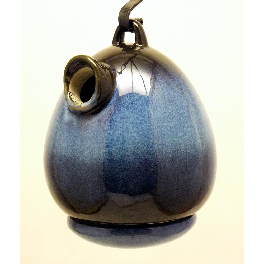Byer Of Maine 9 In Blue Ceramic Egg Shape Bird House Cobalt