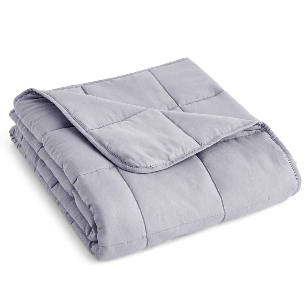 Grey Microfiber 48 in. x 72 in. 12 lb. Weighted Blanket-WB-12MF-GREY