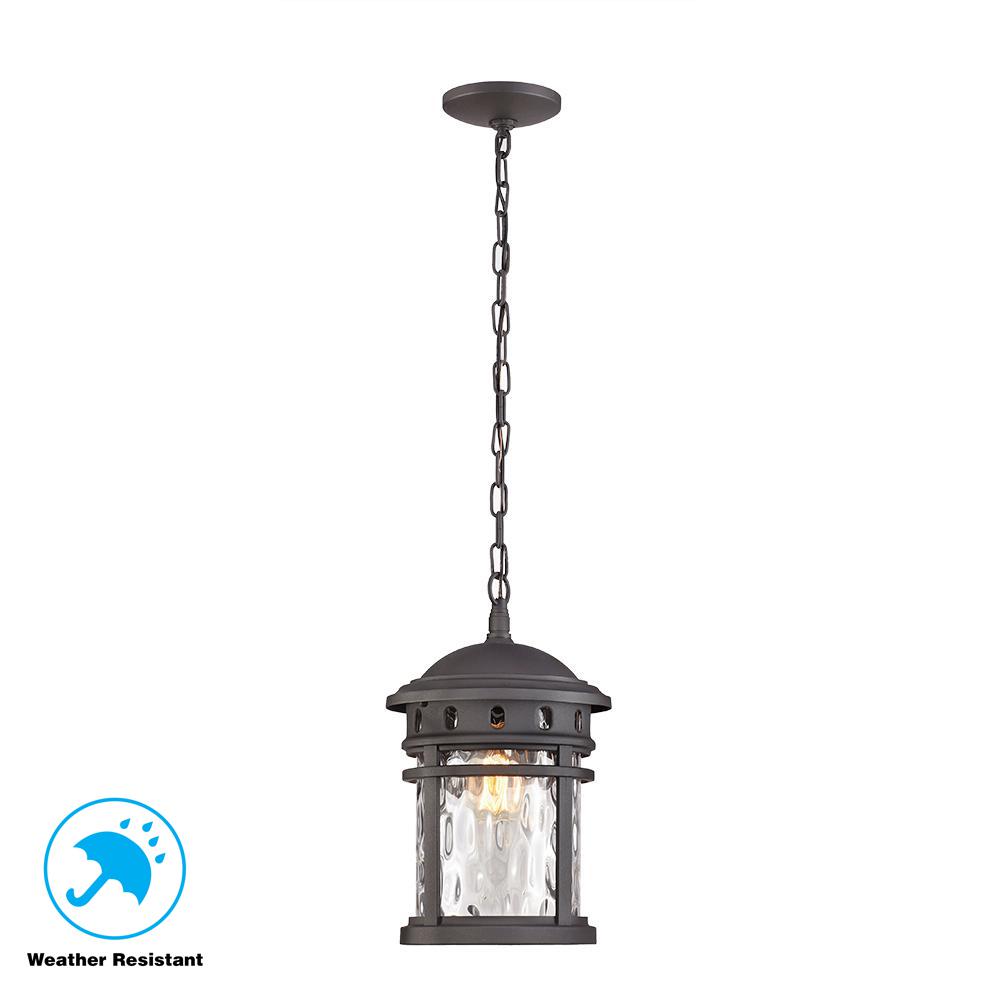  Home  Decorators  Collection  1 Light  Black Outdoor Pendant 