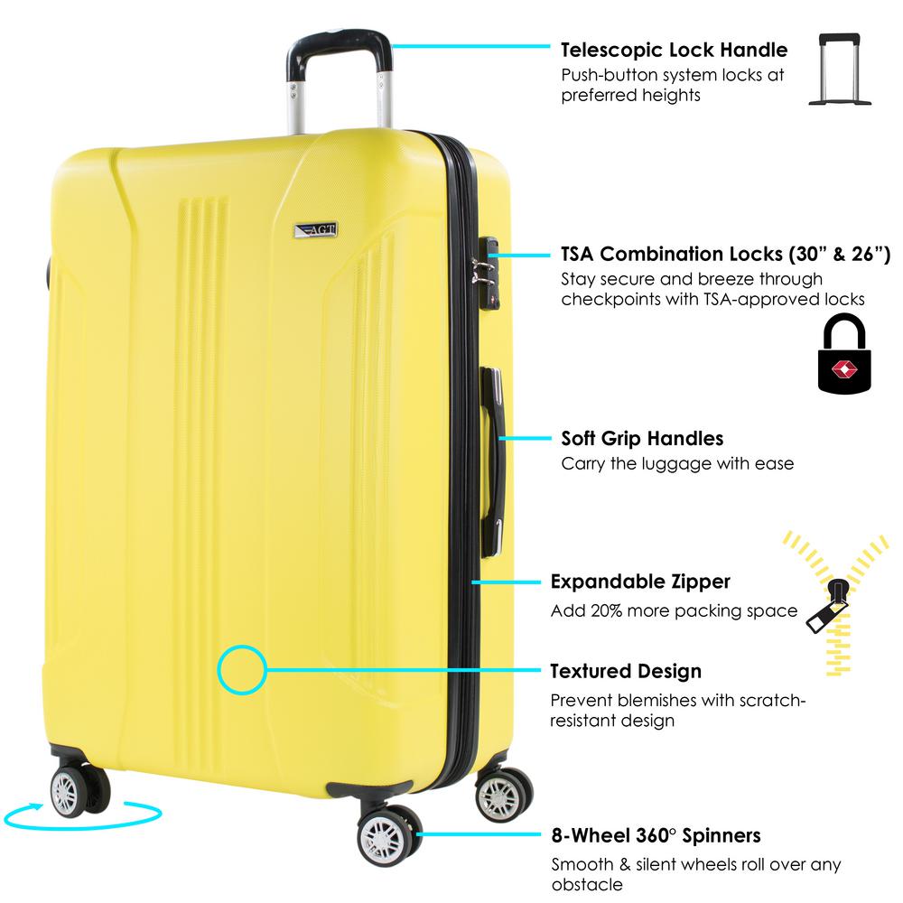 green spinner luggage