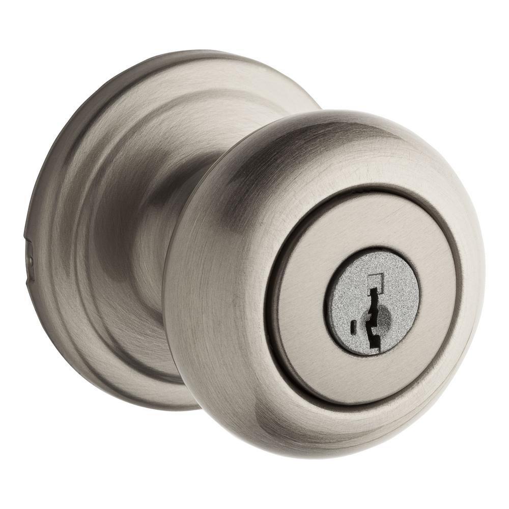 Kwikset Hancock Satin Nickel SmartKey Security Keyed Entry Door Knob