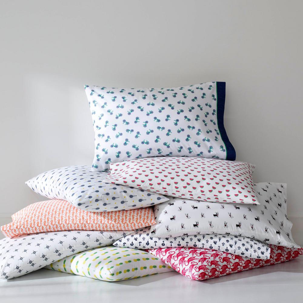 Bright Pink Poppy /& Fritz Aubrey Flannel Comforter Set Twin