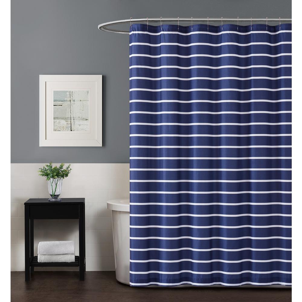 Navy Blue And Gray Shower Curtain Off, Navy Blue Shower Curtain