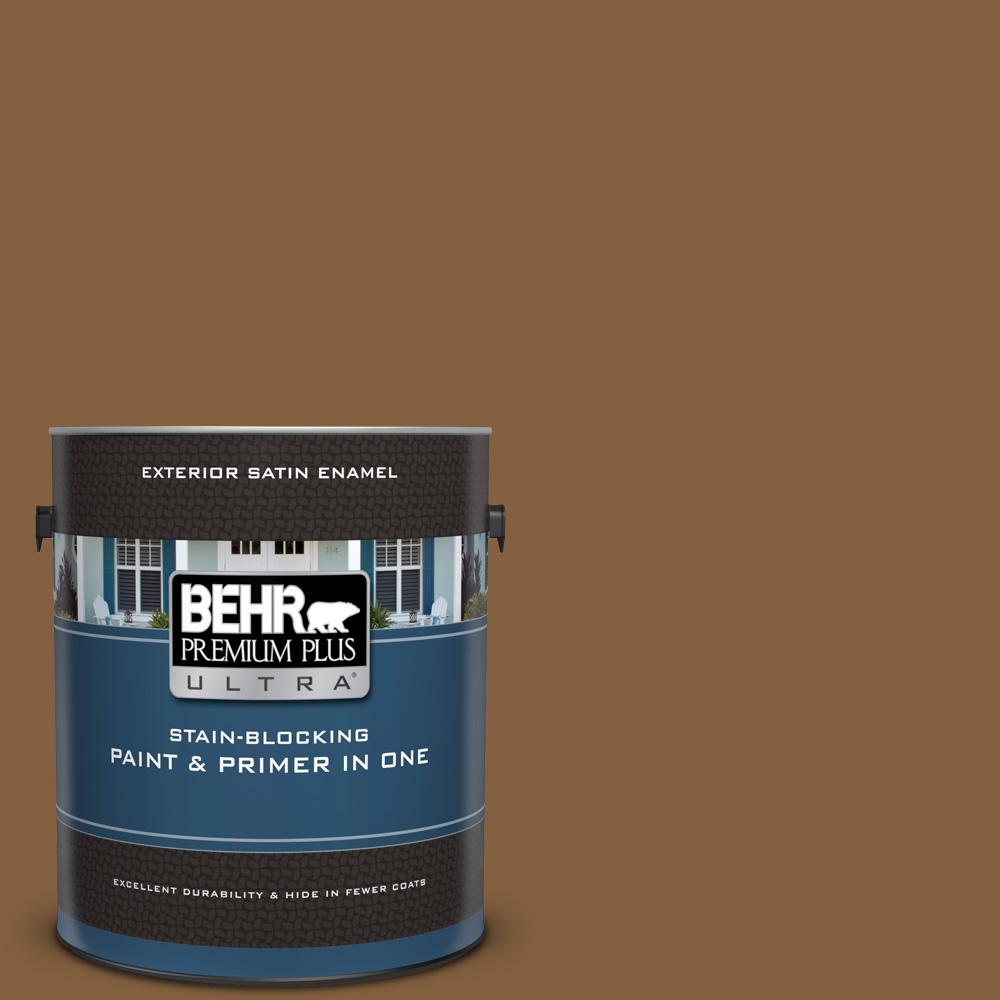 BEHR Premium Plus Ultra 1 gal. MQ210 Burnt Caramel Satin Enamel