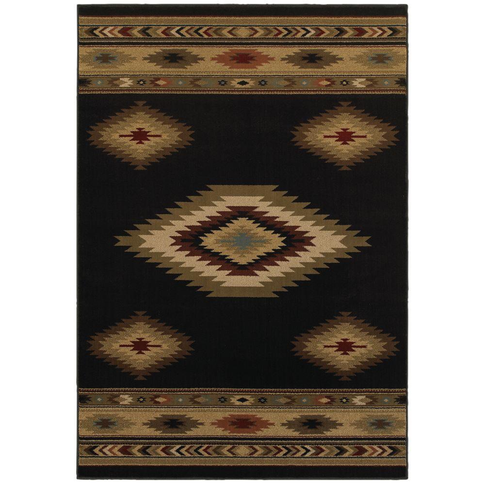Southwestern 5 X 8 Area Rugs The Home Depot Aztec Black 5 Ft X 8 Area Rug