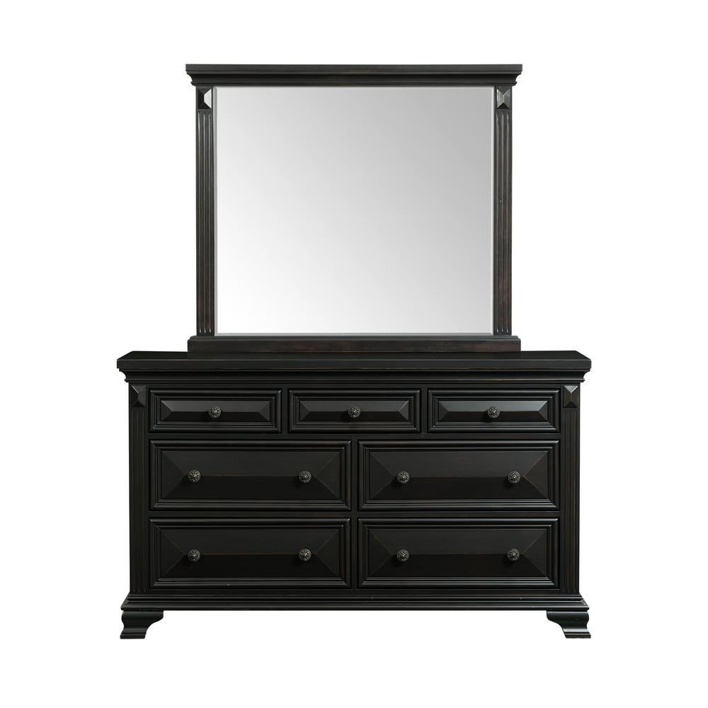 Picket House Furnishings Trent 7 Drawer Antique Black Dresser With