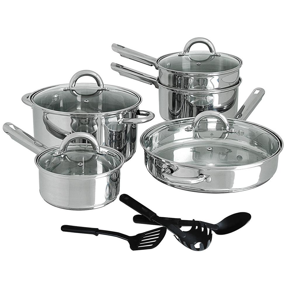 Gibson Home Cusine Select Abruzzo 12Piece Stainless Steel Cookware Set
