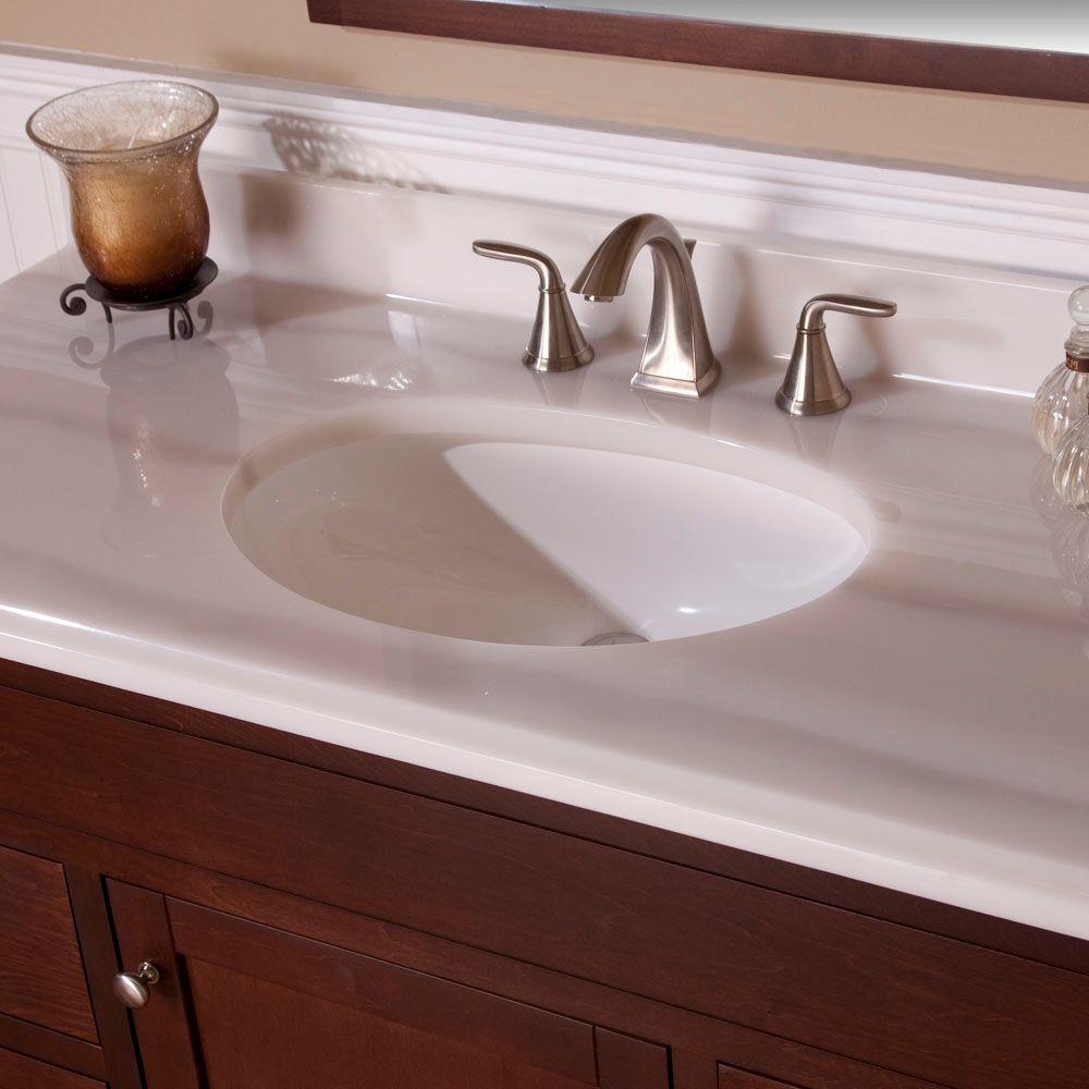 St Paul 4 In Cultured Marble Vanity Top Sample In White Quartz