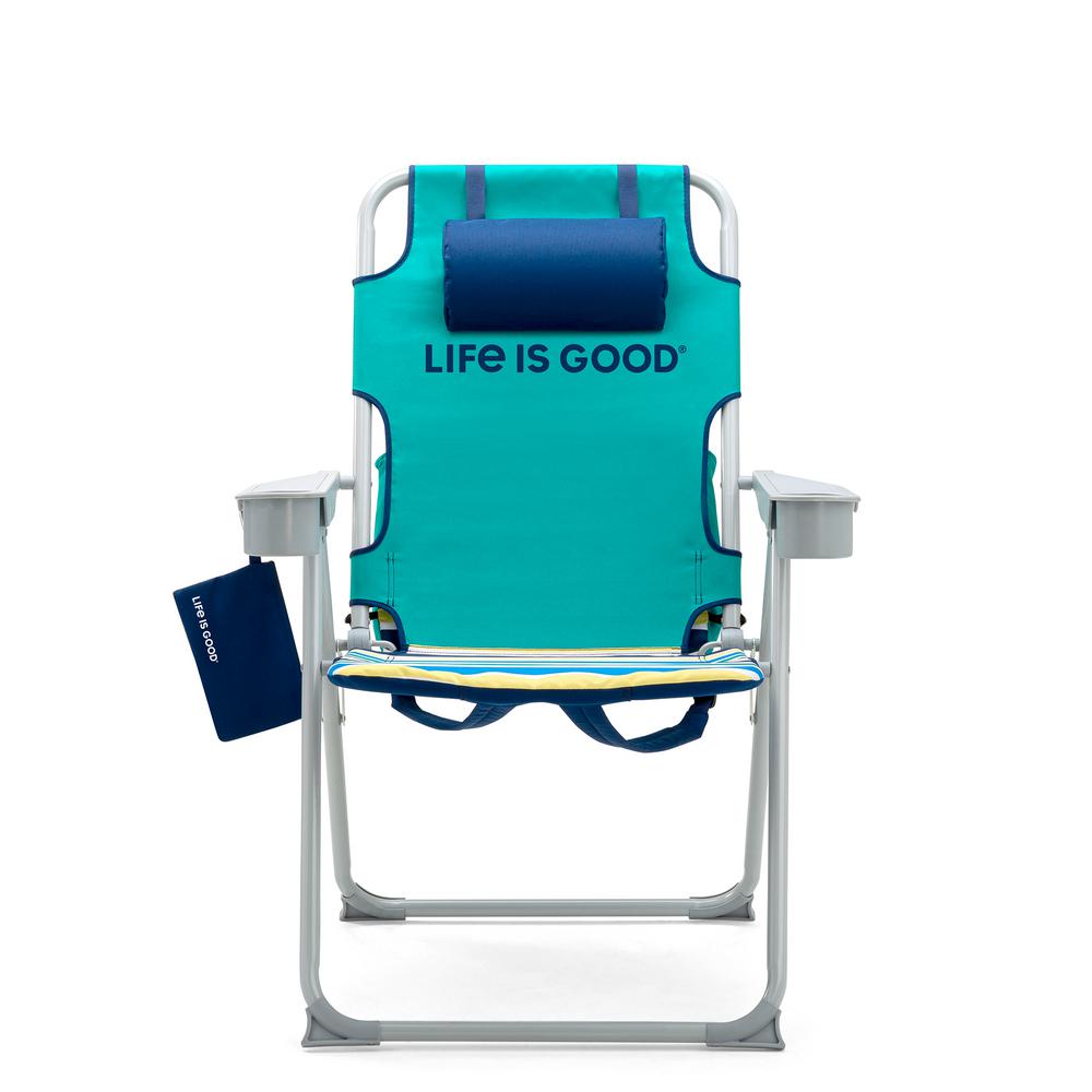 Life Is Good Rocket Green Aluminum Folding and Reclining Beach Chair