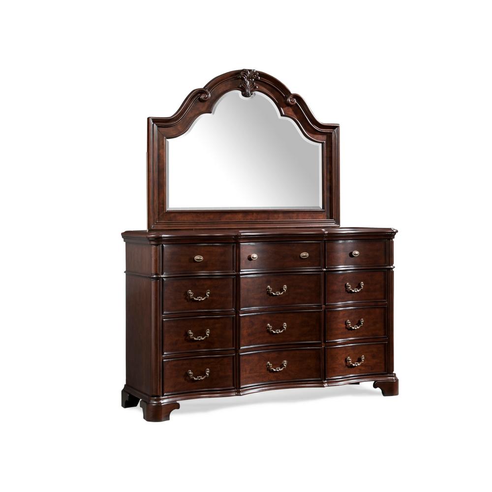 Picket House Furnishings Tomlyn 12 Drawer Dark Cherry Dresser With Mirror Tb600drmr The Home Depot