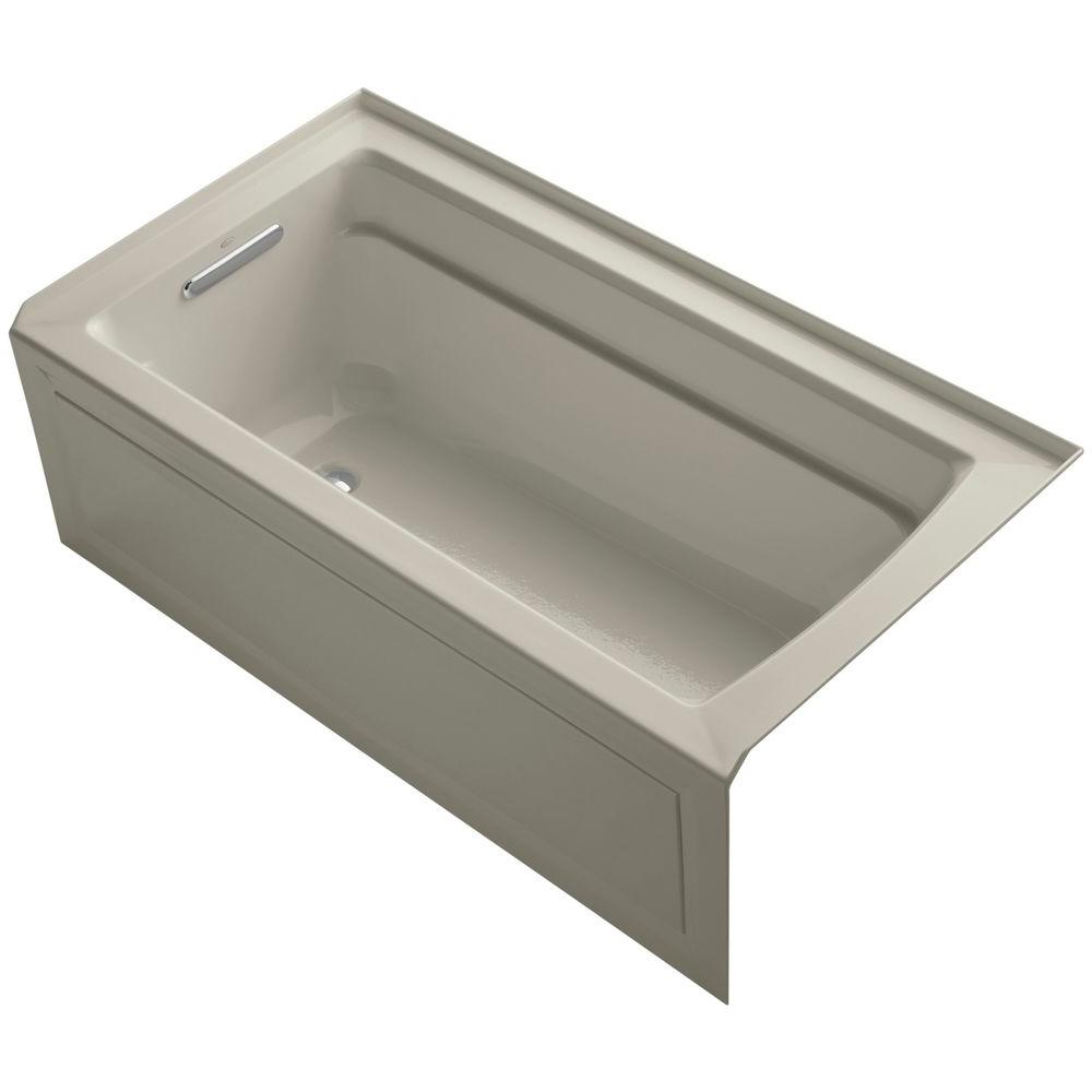 UPC 650531508065 product image for KOHLER Bathtubs Archer 5 ft. Left-Hand Drain Acrylic Soaking Tub in Sandbar K-11 | upcitemdb.com