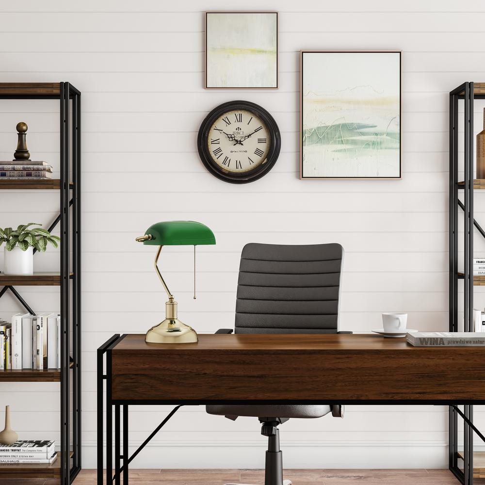 old fashioned green desk lamp