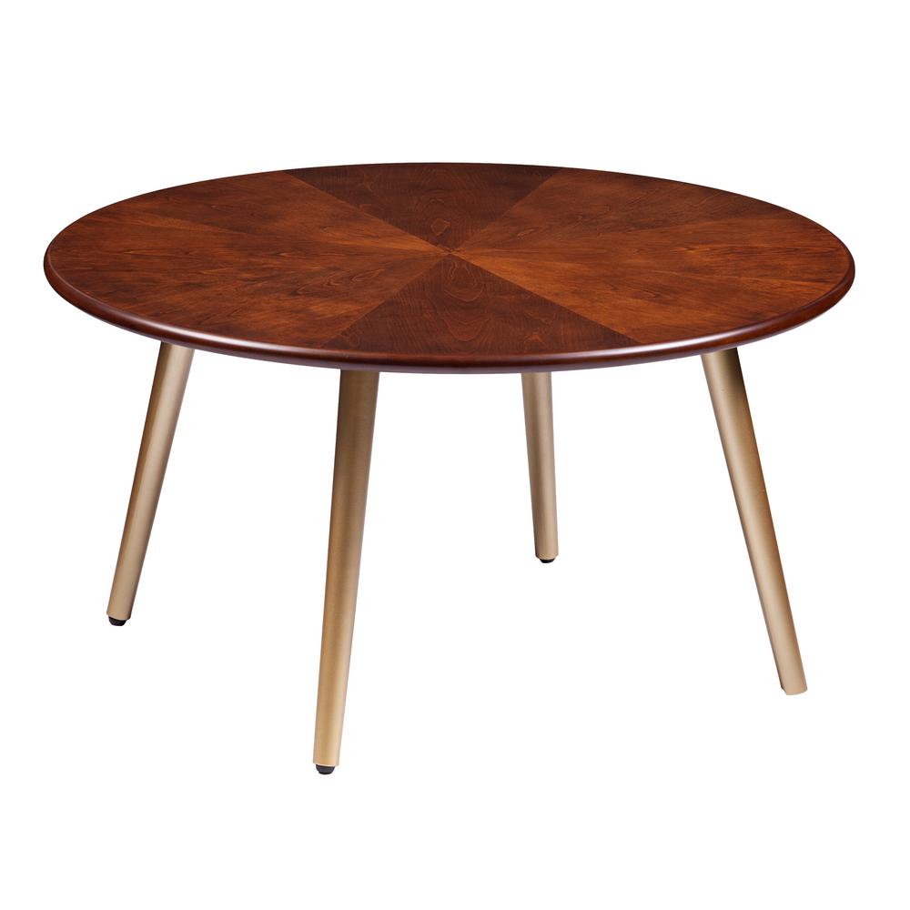 Southern Enterprises Sarsa Dark Brown with Gold Round Midcentury Modern