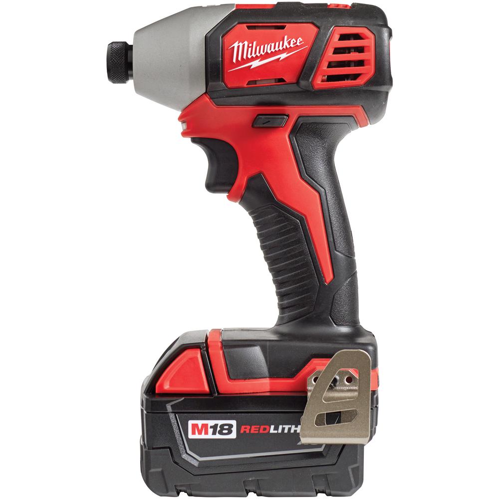 Milwaukee Impact Driver Kit 1/4 in. 18-Volt Lithium-Ion Cordless LED ...