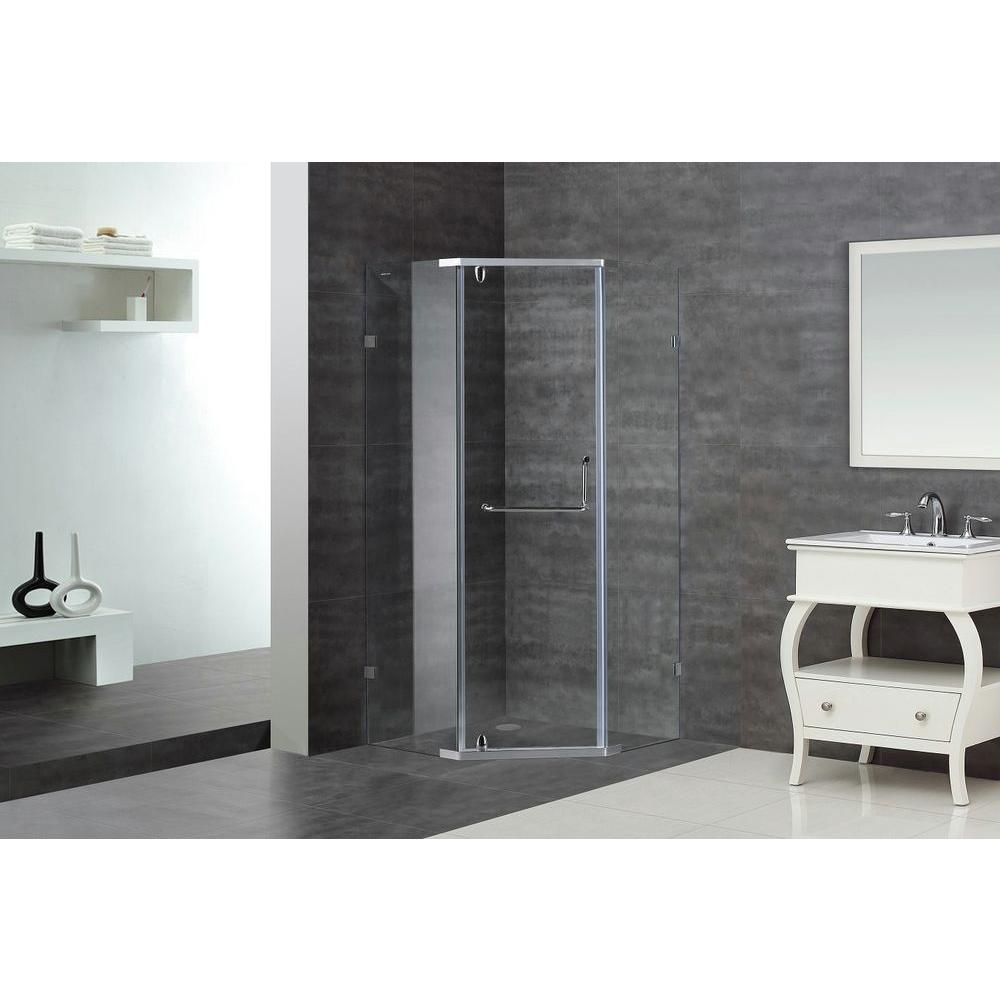 Sdr978 Langham Completely Frameless Sliding Alcove Shower Door