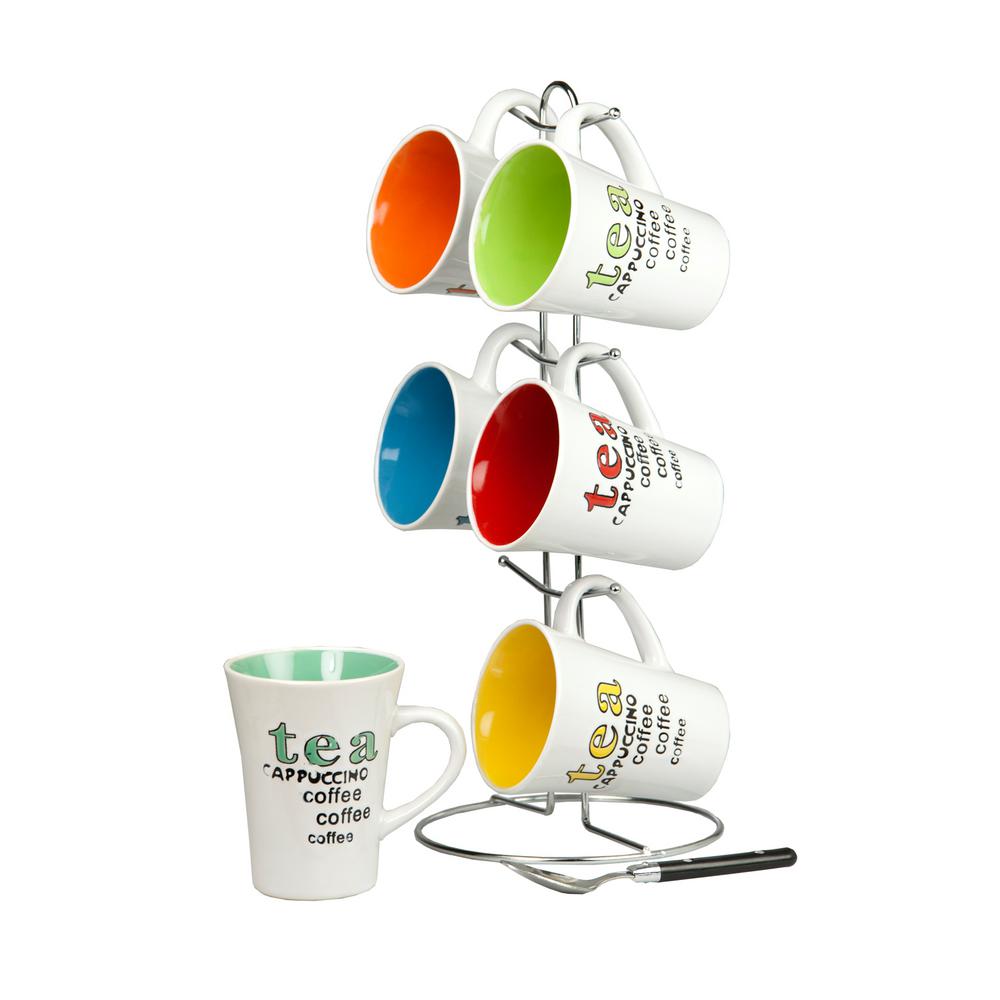 HOME basics 6-Piece 11 oz. Mug Set with Stand-MS30083 - The Home Depot HOME basics 6-Piece 11 oz. Mug Set with Stand-MS30083 - The Home Depot