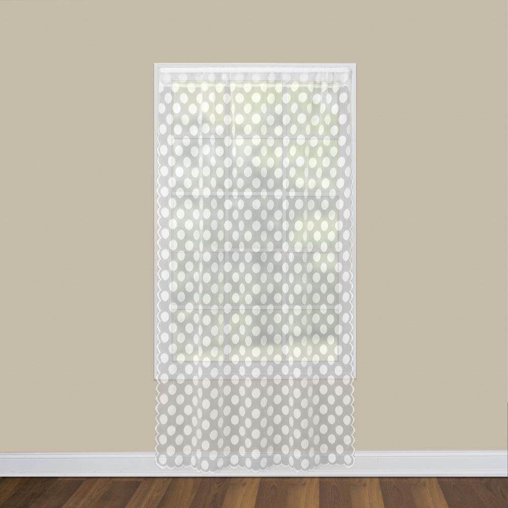 Heritage Lace Polka Dot Lace Window Panel In White 58 In W X 84