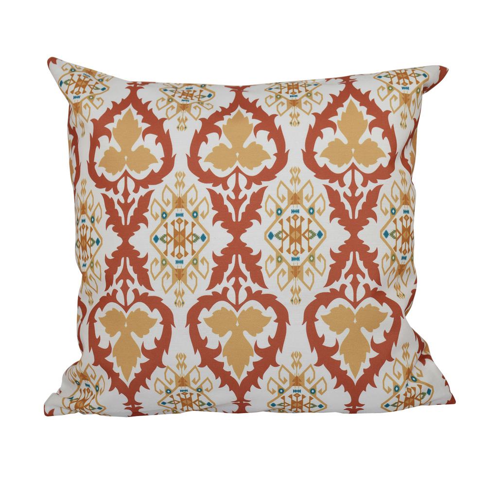 16 in. x 16 in. Coral Bombay Geometric Print PillowPGN538OR2YE616