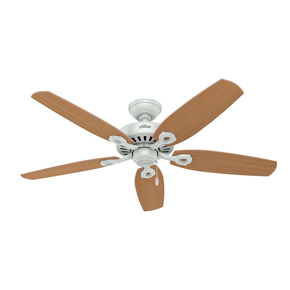 Hunter Builder Deluxe 52 In Indoor White Ceiling Fan With Light Kit