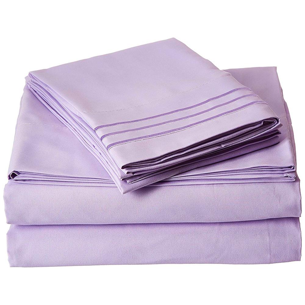 Elegant Comfort 4Piece Lilac Solid Microfiber Twin XL Sheet SetV01TW