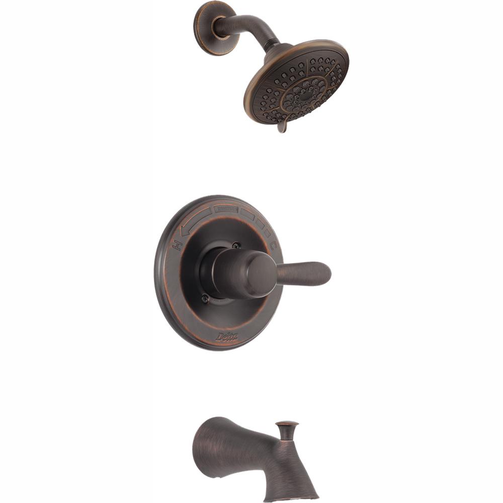 Delta Windemere 1 Handle Tub And Shower Faucet Trim Kit In Oil Rubbed Bronze Valve Not Included