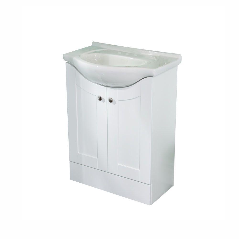 St. Paul Kelly 26 in. W x 18 in. D Bathroom Vanity in White with Euro