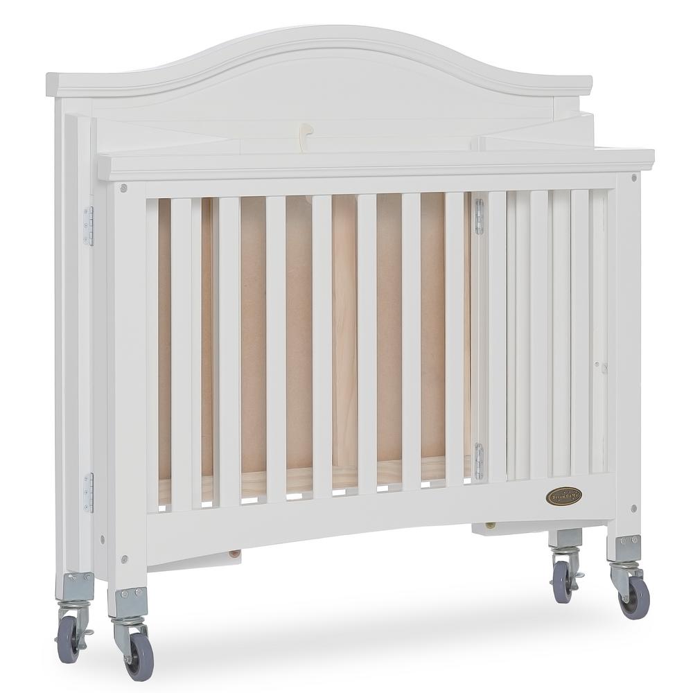 Dream On Me Venice White Folding Portable Crib 684 W The Home Depot