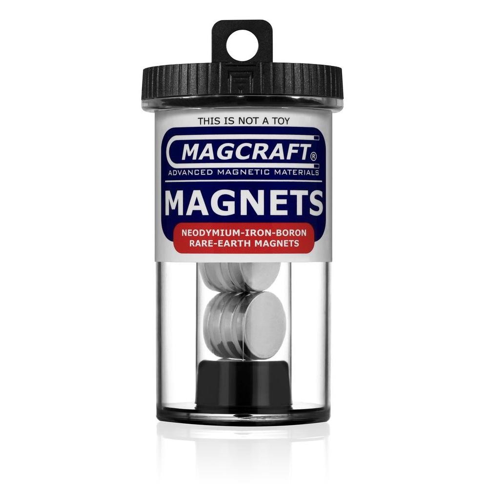 Magcraft Rare Earth 5/8 inch x 1/8 inch Disc Magnet (8-Pack) by Magcraft