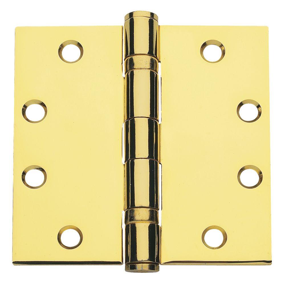 Global Door Controls 4 5 In X 4 5 In Bright Brass Ball Bearing