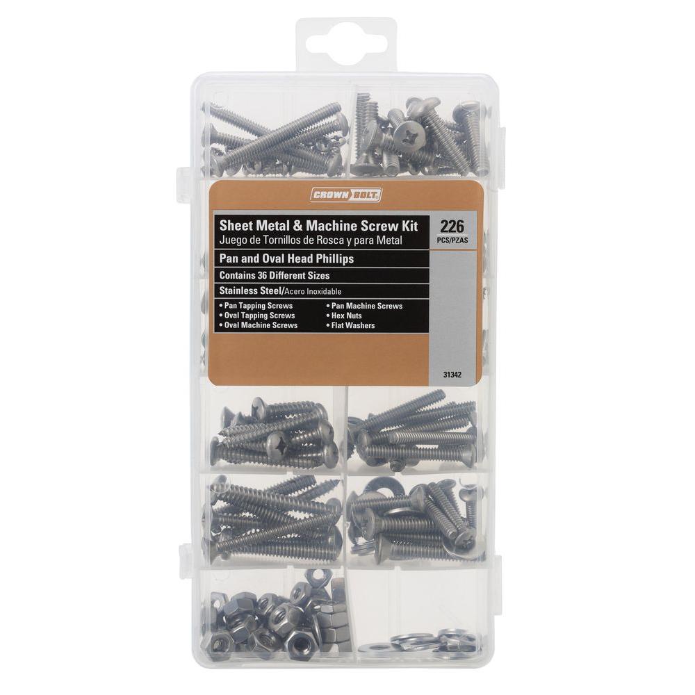 Everbilt Stainless Steel Sheet Metal and Machine Screw Kit (226Pack