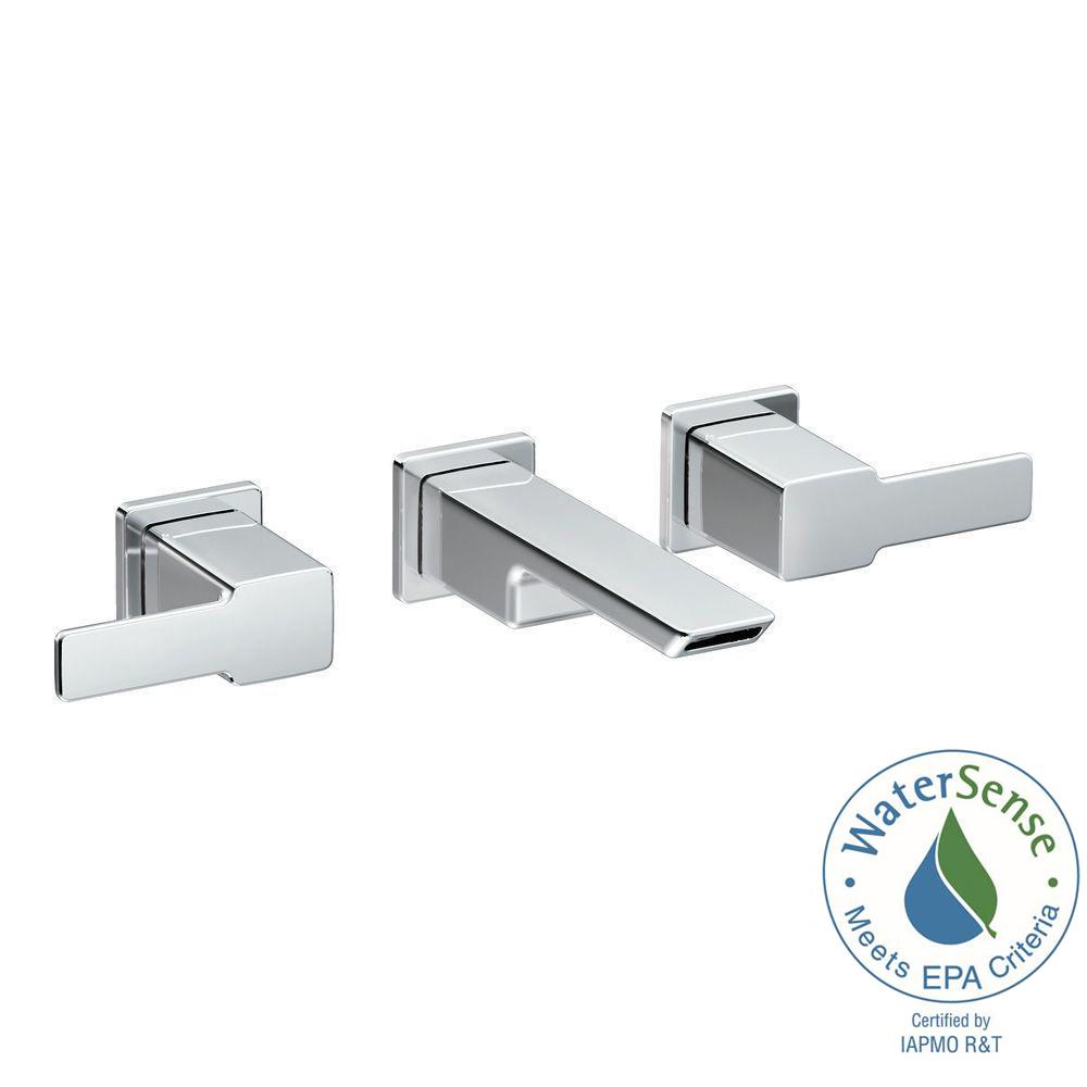 Moen 90 Degree Wall Mount 2 Handle Low Arc Lavatory Bathroom Faucet Moen 90 Degree Wall Mount 2 Handle Low Arc Lavatory Bathroom Faucet Trim