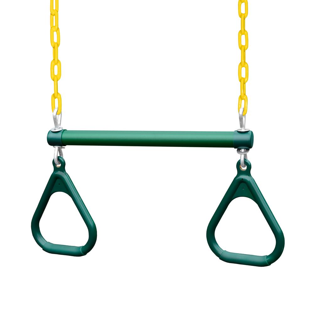 Gorilla Playsets 17 In Trapeze Bar With Rings In Green Yellow