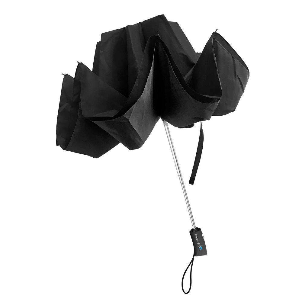 Rainbrella Black With Green Large Auto Open Trim Umbrella 48222 Large Auto Open Trim Umbrella 48222