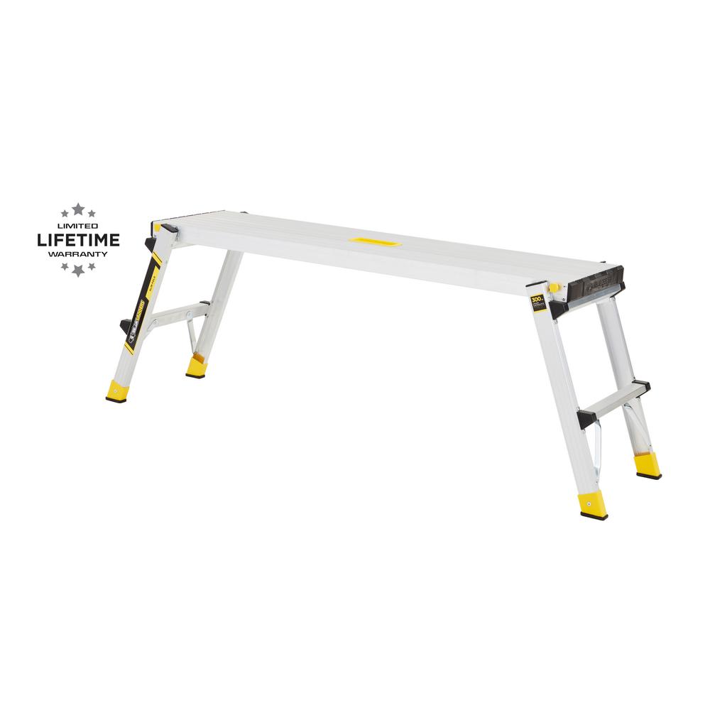 Gorilla Ladders 47.25 in. x 12 in. x 20 in. Aluminum Slim-Fold Work Platform with 300 lbs. Load Capacity