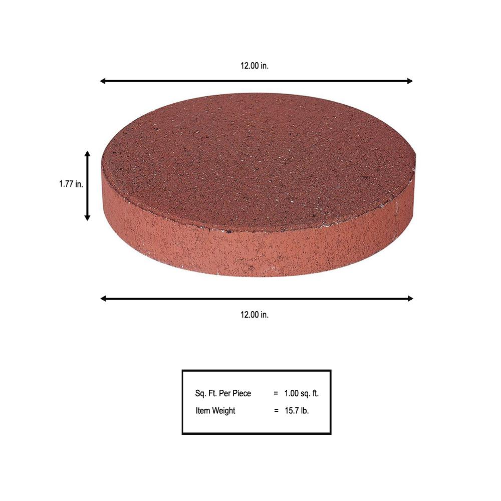 Pavestone 12 In X 1 75 River Red Round Concrete Step Stone 71351 The Home Depot - Round Red Concrete Patio Stone Pavestone 12 In X 1 75 River Red Round Concrete Step Stone 71351 The Home Depot - Round Red Concrete Patio Stone