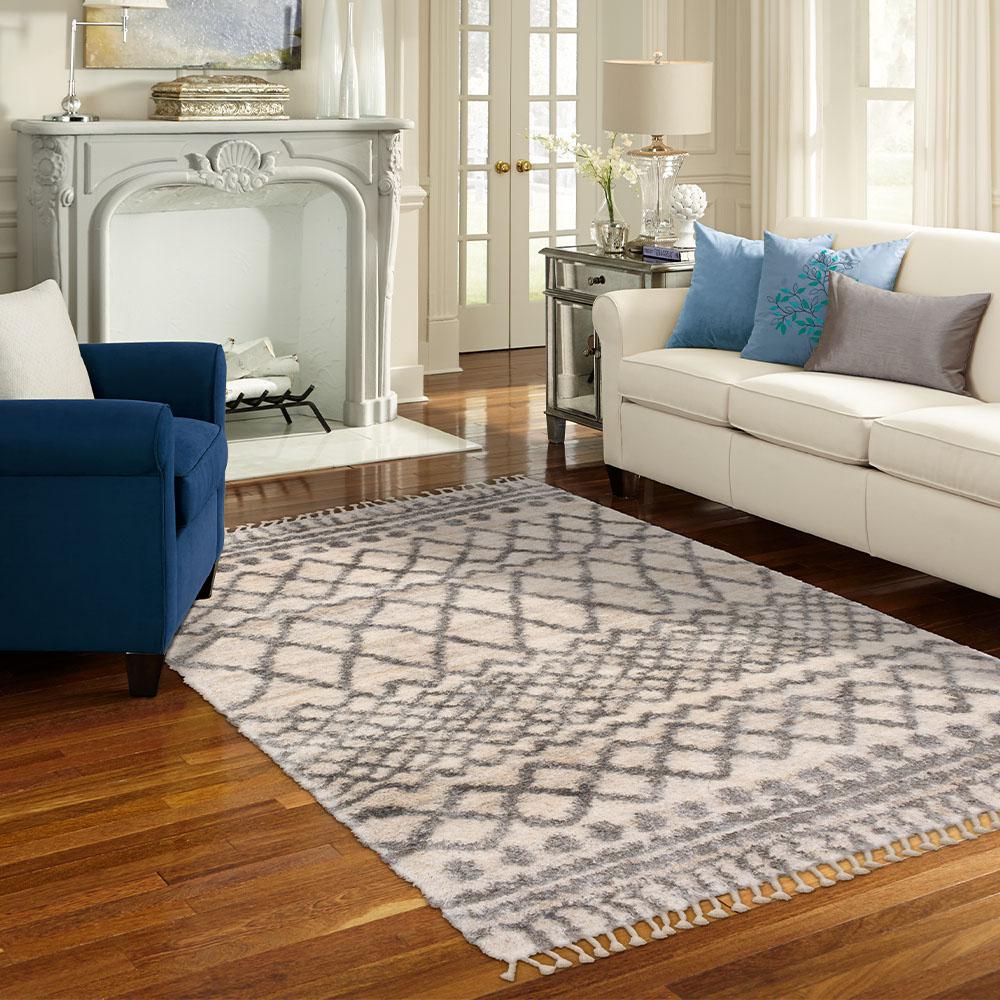 Stylewell Caspian Cream 12 Ft X 14 Ft Moroccan Area Rug 680343 The Home Depot